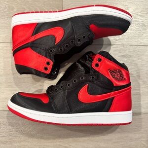 Air Jordan 1 Nike Satin BRED Shoes Sneakers Kicks Women Sz 9.5 Men Sz 8 Unisex
